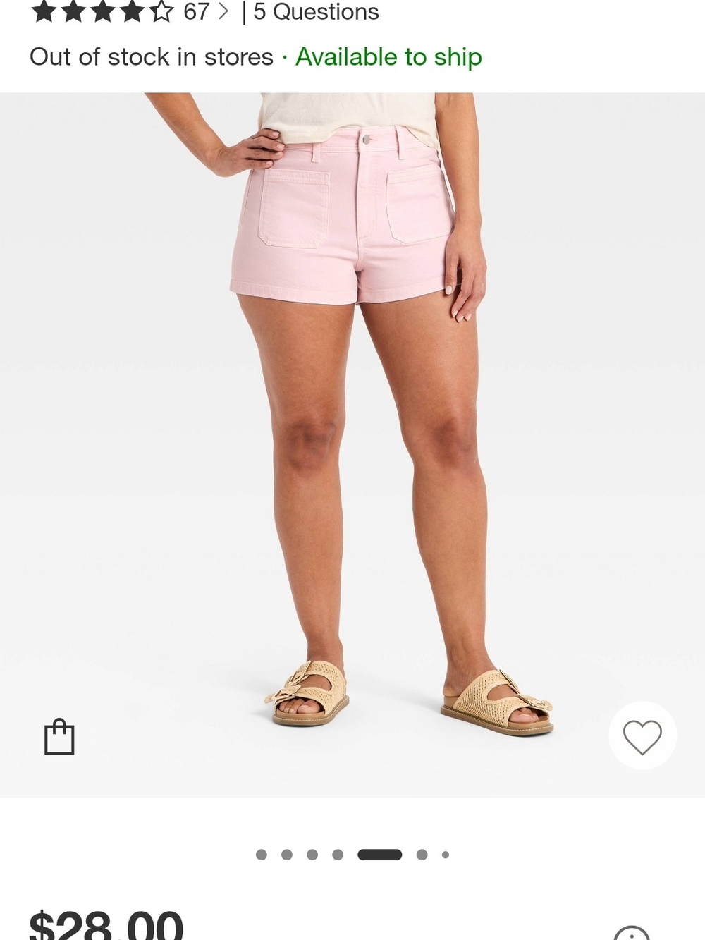 Women’s High-Rise Pink Sailor Shorts-Universal Thread